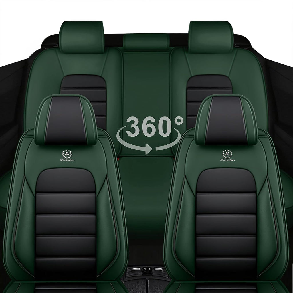 5 Seat Covers for Subaru Outback 2000-2026 Breathable Car Seat Covers,Anti-Slip Waterproof Car Seat Protectors with Airbag,Automotive Vehicle Cushion with Storage Pockets (Standard,Green)