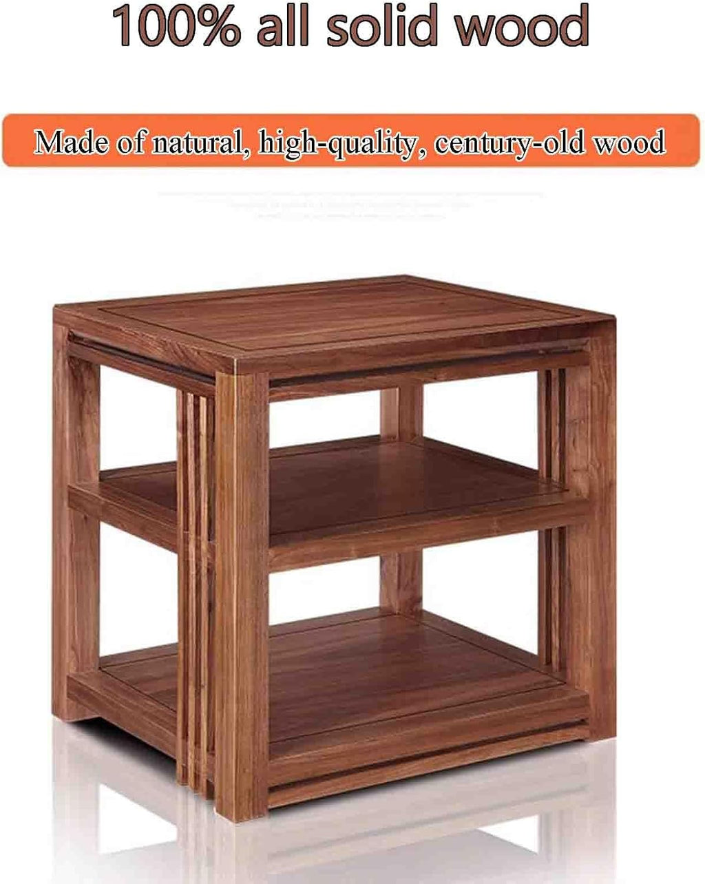 Home Audio Equipment Cabinet HiFi Audio Equipment Cabinet Multi-Functional Multi-Layer Audio Cabinet Solid Wood to Create a Strong Load-Bearing Safe and Durable (Color : Walnut Coloured, Size : 1st
