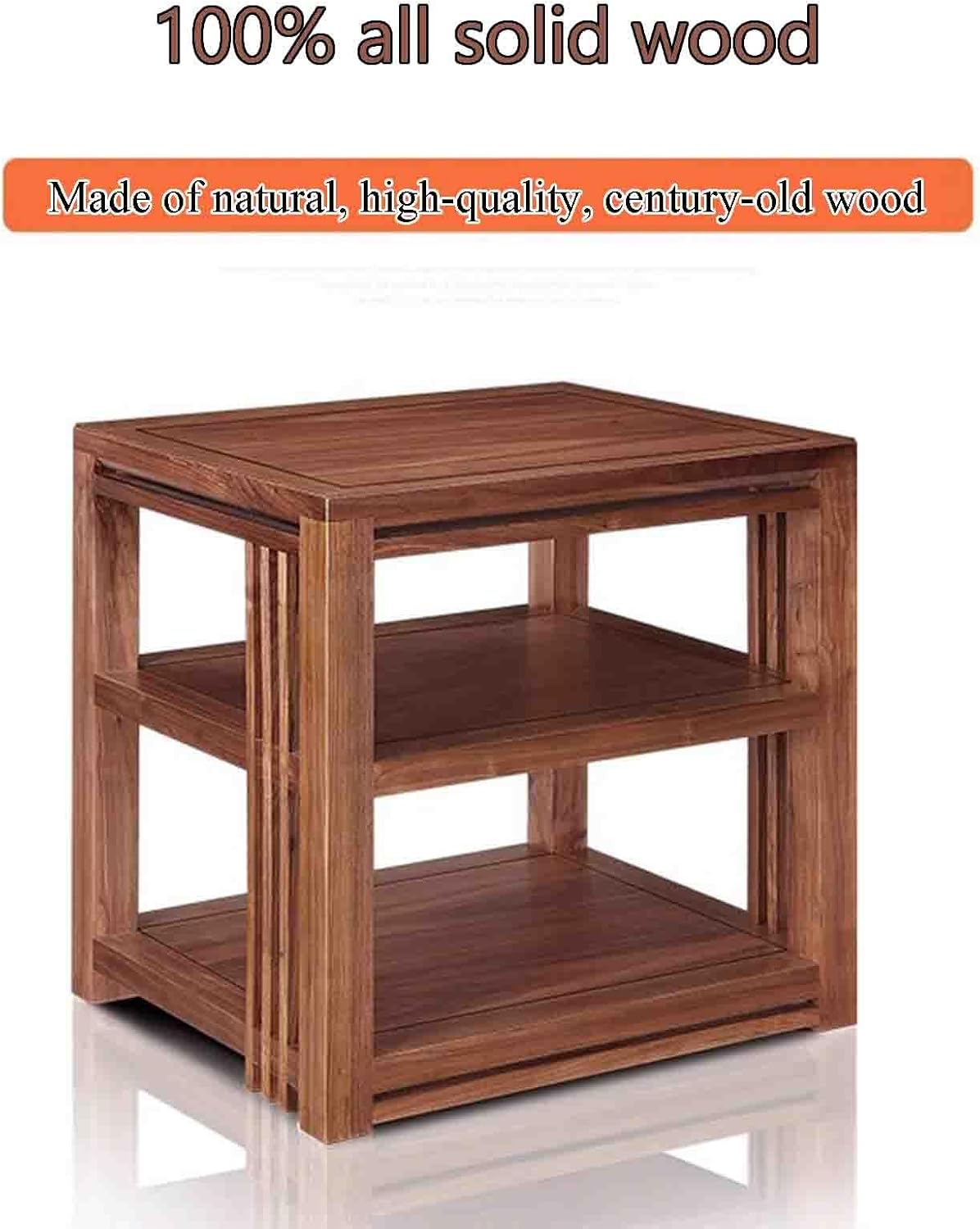 Home Audio Equipment Cabinet HiFi Audio Equipment Cabinet Multi-Functional Multi-Layer Audio Cabinet Solid Wood to Create a Strong Load-Bearing Safe and Durable (Color : Walnut Coloured, Size : 1st