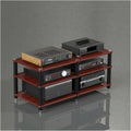 Audio Rack Multi Layer Stereo Rack Audio Equipment Rack Wooden Audio Rack Cabinet AV Cabinet Durable Audio Component Rack Media Rack(Rot,3 Tier)
