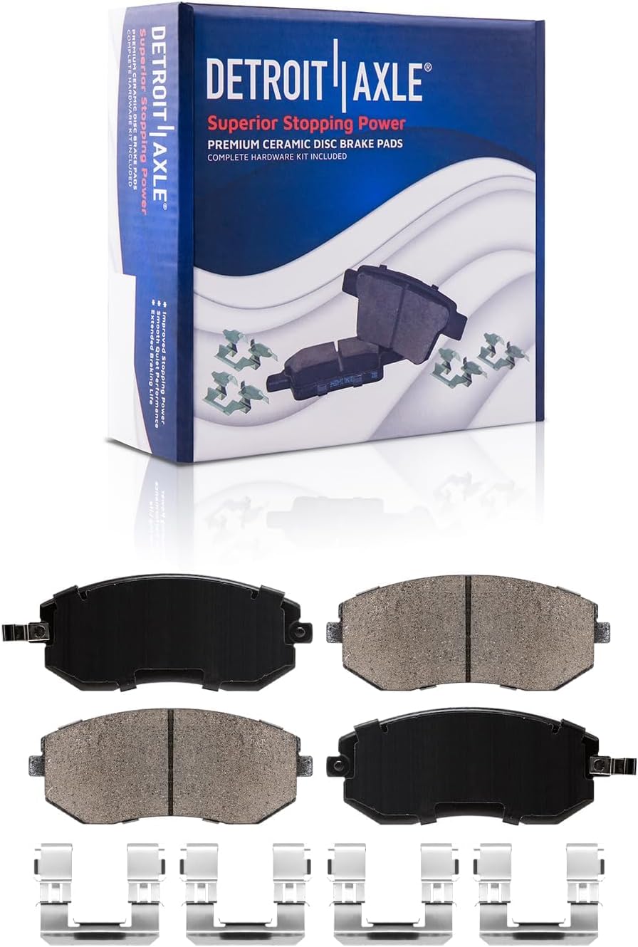 Detroit Axle - Brake Kit for Subaru Impreza Forester Legacy Outback 11.54'' inch Front & 11.26' inch Rear Disc Brake Rotors Ceramic Brake Pads Front and Rear Replacement, Brakes and Rotors