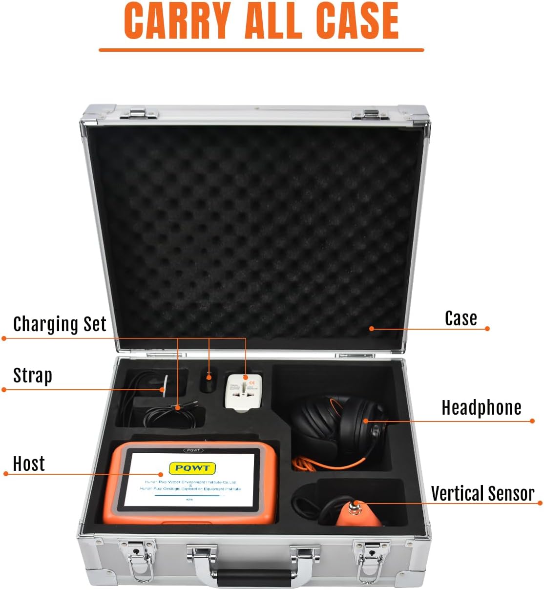Underground Water Leak Detector, 0.5m Indoor Find Water Leak Device with High-Definition Display Screen, Professional Headphones Carry Case - L40