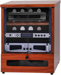 Stylish Wooden Media Cabinet for Record Player & Stereo, Audio Rack Tower, Home Entertainment Shelf & Stand, 56.5x55x70cm - Perfect for Music Lovers & Living Room Décor