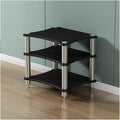 Heavy Duty HiFi Audio Rack Stand - Modern 3-Tier Media Tower for Living Room & Small Spaces, Sturdy Stereo Equipment Shelves for Home Theater, Black Finish