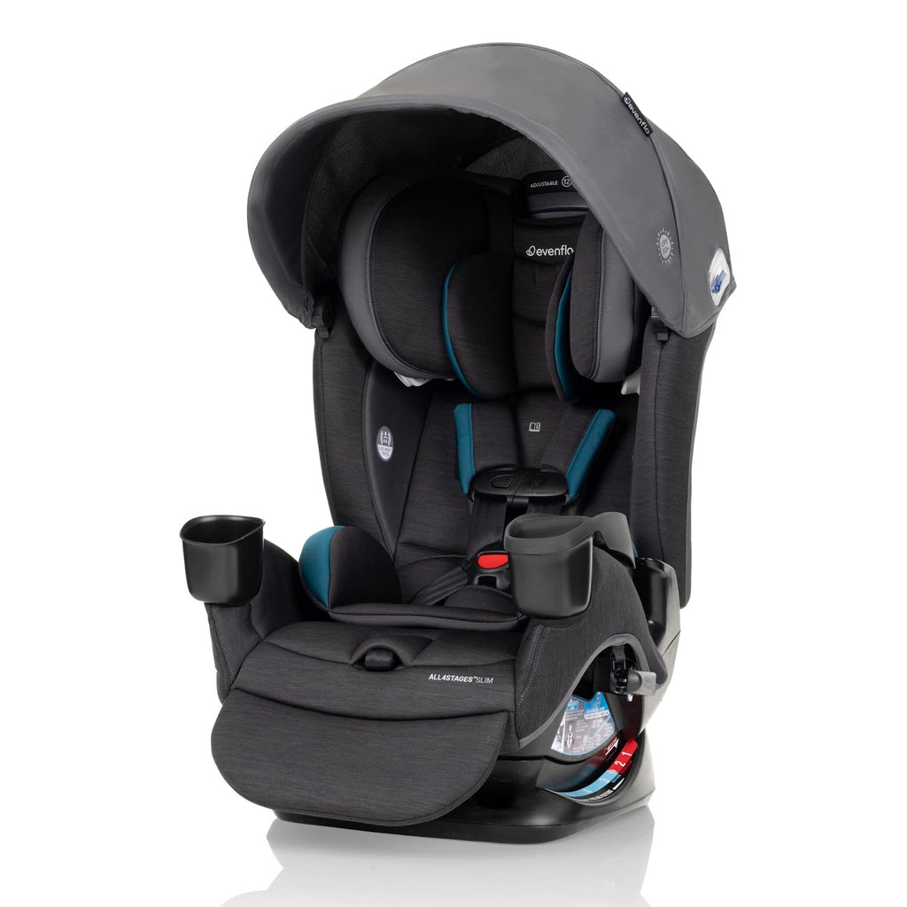 Evenflo All4Stages Slim Plus Canopy 4-in-1 Convertible Car Seat (Baker Gray)