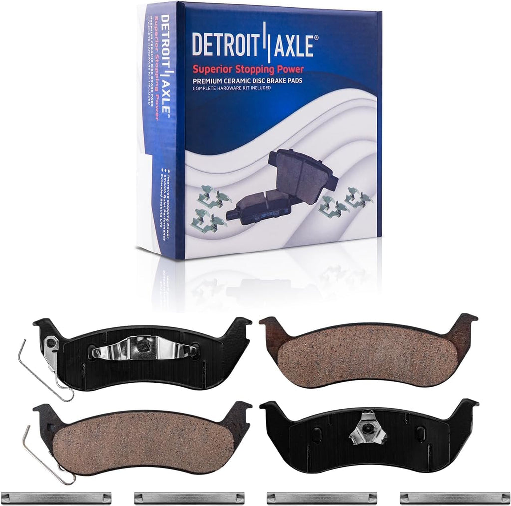 Detroit Axle - Brake Kit for 2003-2011 Ford Crown Victoria Mercury Grand Marquis Marauder, Brake Rotors and Ceramic Brake Pads Front and Rear Replacement: 12.01'' inch Front 11.61'' inch Rear Rotor