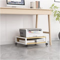 Office 2 Tiers Under Desk Printer Stand Small and Short Rolling Movable with 4 Wheels & Lock Mechanism Office Shelf for Mini 3D Printer Table