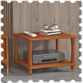 Wooden AV Cabinet 2/3/4 Tier Audio Component Rack Media Storage Stand for HiFi Audio Equipment, Open Stereo Cabinet(Teak,2Tier-42cm Tall)