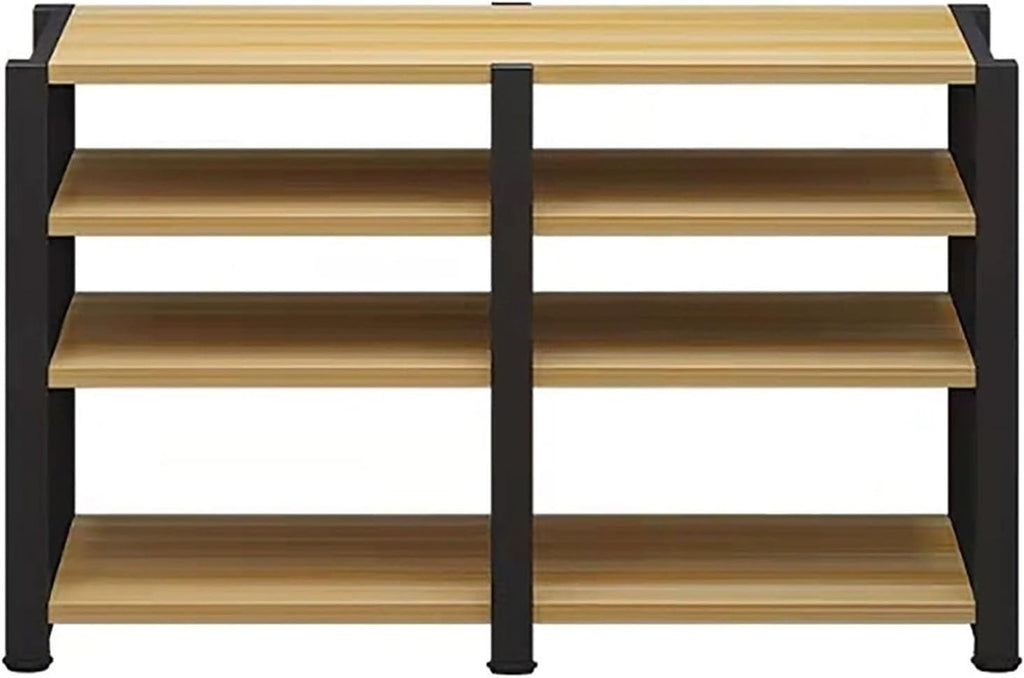 AV Media Stand, Video Audio Rack with Storage Shelves, Multi-Function Record Player Stand, Stand Corner Component Stereo Cabinet, Power Amplifier Shelf Equipment(Natural,4 tier 72CM/28.3in)