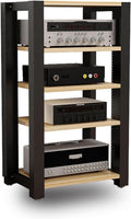 Movable Media Stand 5-Tier Media Stand Audio/Video Component Cabinet CD Player Stand Stereo Equipment Storage Rack, 60x51x100cm (A