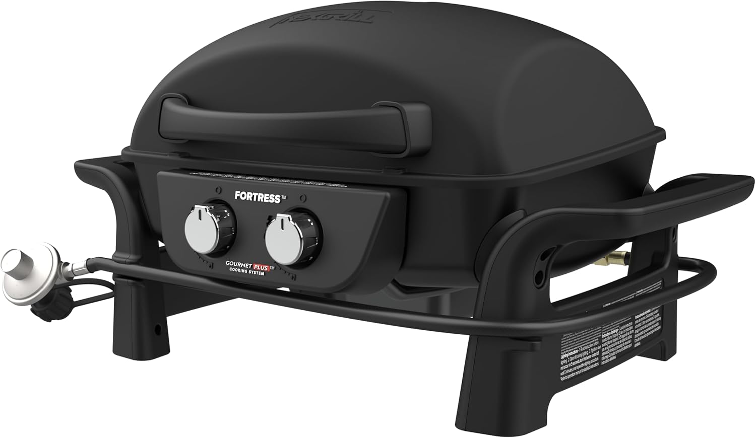 Nexgrill Fortess 2-Burner Portable Gas Grill & Griddle Combo with 263 SQ In Cooking Space, Easy Lift Handles, 13,500 BTU, 2-in-1 Small Tabletop Grill for Camping, Outdoor Cooking, and More - 820-02005