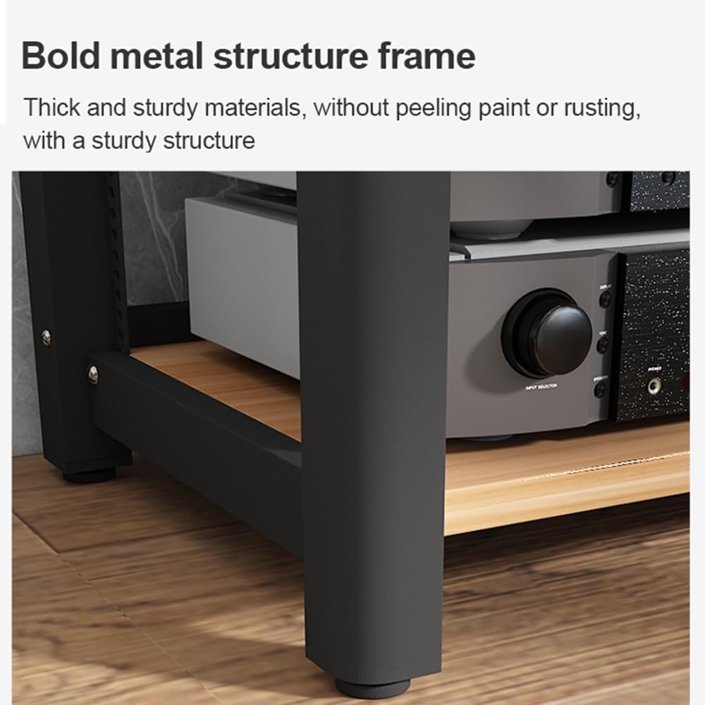 Adjustable 4-Tier HiFi Audio Rack - Stylish Media Stand for Home Theater, Stereo Component Storage, & AV Equipment Organizer - Multi-Functional 60x50x85cm Design