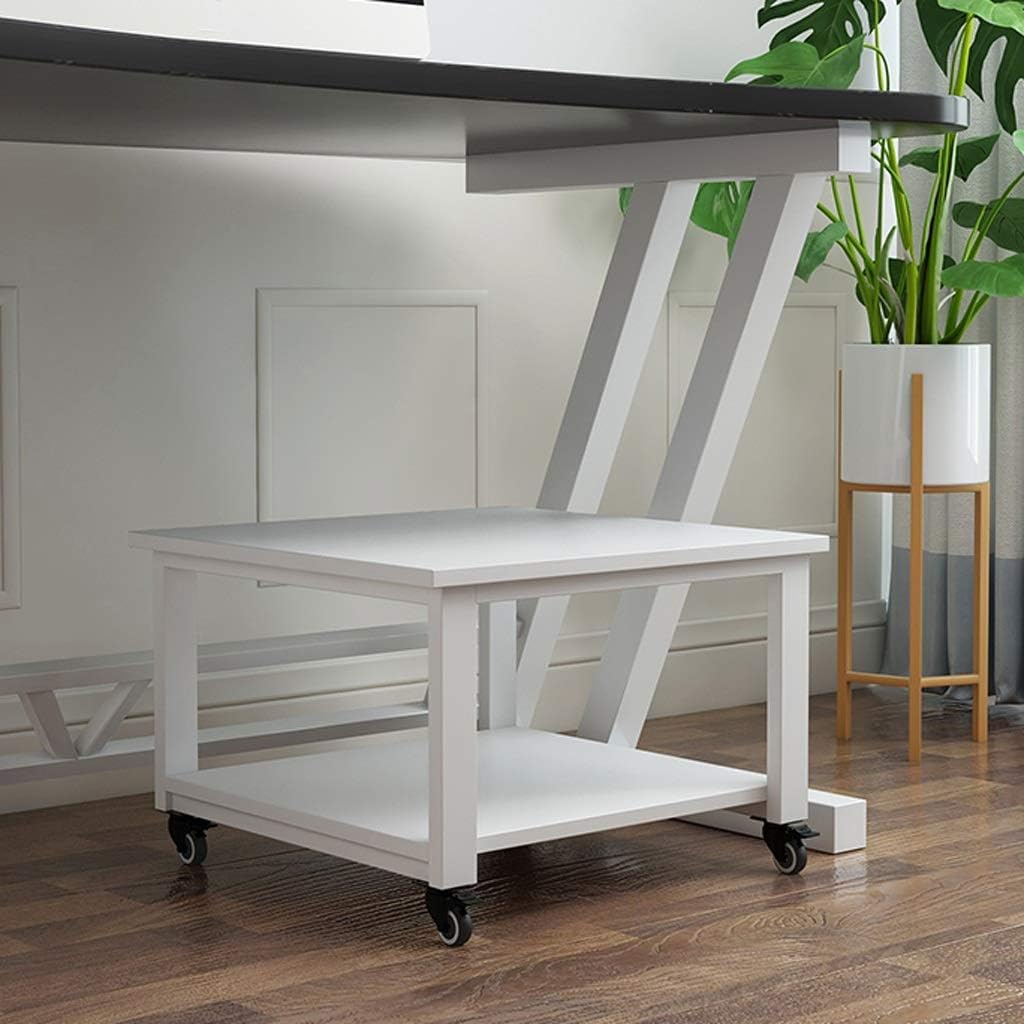 Print Racks Printer Stand Super Load-Bearing Stand Printer Desk Under Desk Printer Stand with 4 Wheels for Mini 3D Printer Desktop Stand for Printer (White b)