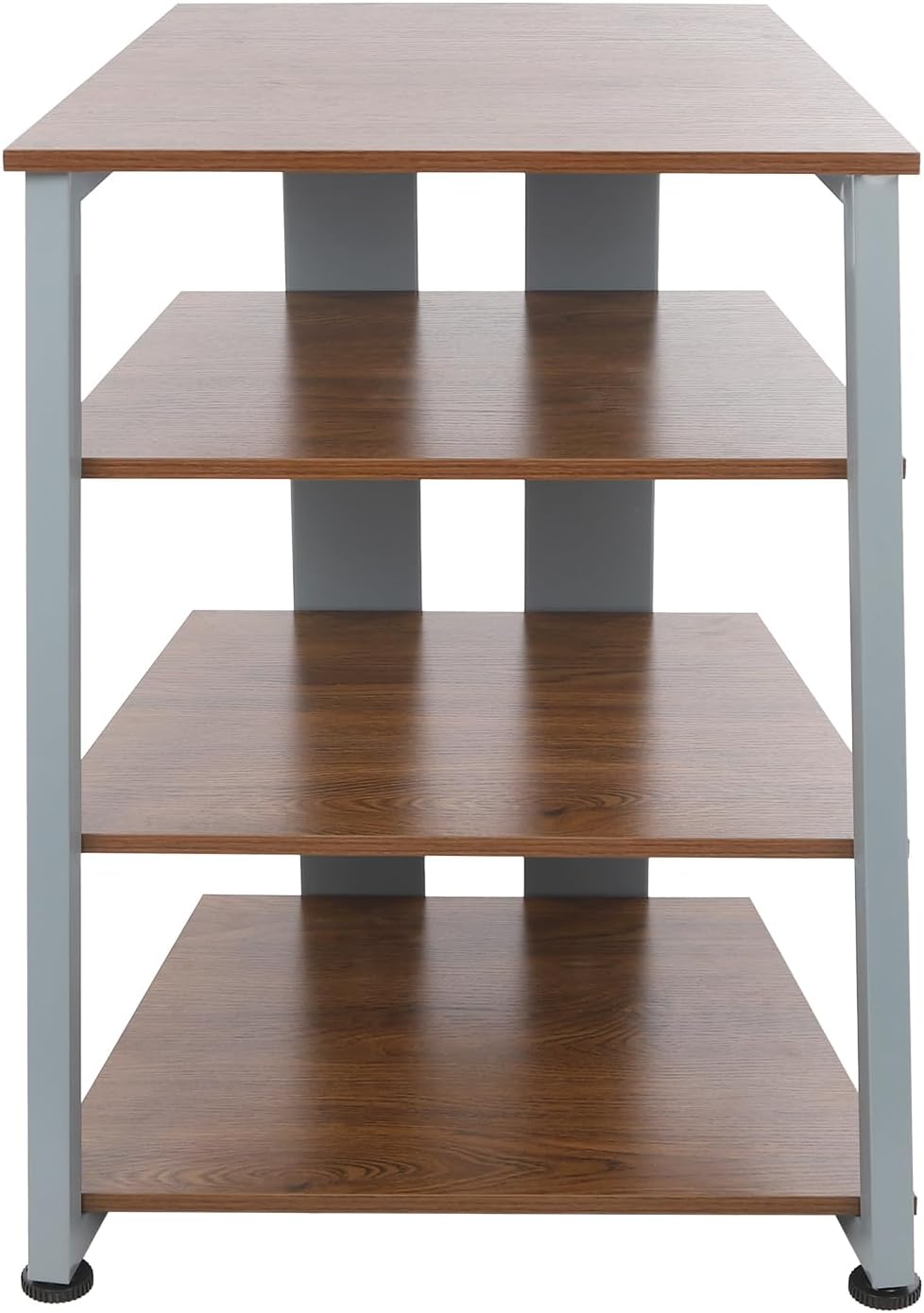 4-Tier AV Media Stand Corner Shelf Wooden Stereo Cabinet Audio Rack Tower for Audiovisual Equipment/DVD Players/CD Changers/Game Consoles