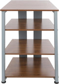 4-Tier AV Media Stand Corner Shelf Wooden Stereo Cabinet Audio Rack Tower for Audiovisual Equipment/DVD Players/CD Changers/Game Consoles