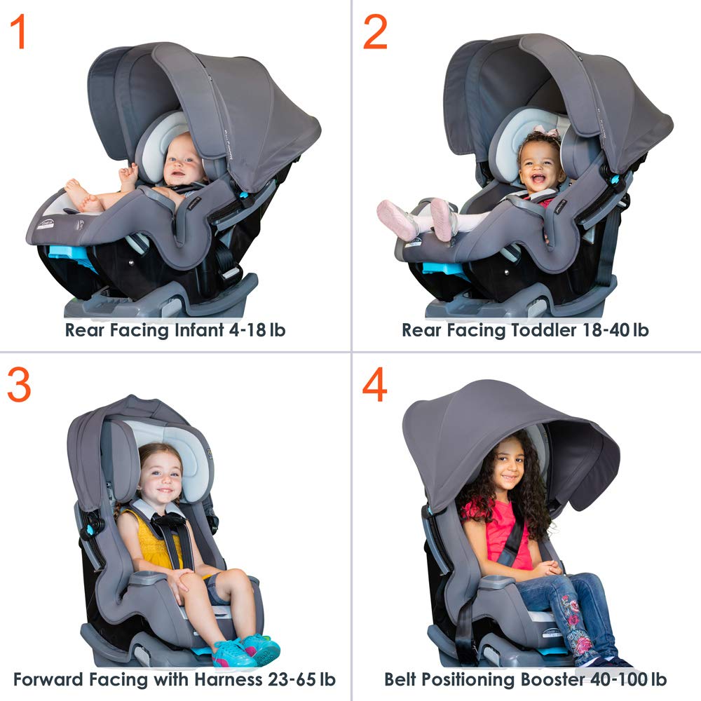 Baby Trend Cover Me 4 in 1 Convertible Car Seat Bundle, Vespa and Quartz Pink, 18.25 Inch