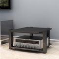 Modern Media Storage Cabinet, Audio Video Stand, Stylish AV Tower for Stereo Equipment, Black Media Rack (70x55x40cm) - Perfect for Home Theater & Entertainment Centers