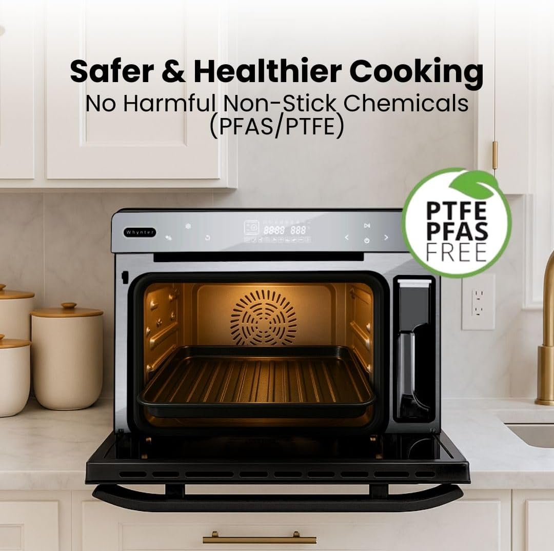 Whynter Multi-Function Convection Steam Oven, 40 Quart, Air Fryer, Dehydrator, Yogurt Maker, 1800W, Stainless Steel, LED Control, Tempered Glass Door