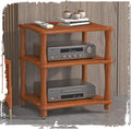 Solid Wood AV Media Cabinet Audio Component Rack 1 2 3 4 Tier Stereo Cabinet for HiFi Audio Equipment, Open Amplifier Stand(Teak,3Tier-60x48x64cm)