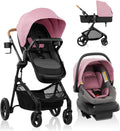 Evenflo Pivot NXT Travel System with LiteMax NXT Infant Car Seat (Lilas Pink)