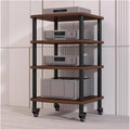 4 Shelf Rolling Stereo Racks with Wheels Media Stand Audio/Video Component Cabinet, Home Modern HiFi Rack Electronics Equipment Shelfs, #1