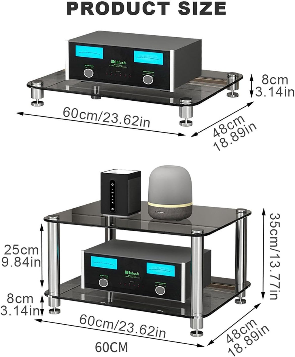 Light Gray CD Rack & DVD Shelf - Space-Saving Media Stand for Game Consoles & Audio Equipment - Easy Assembly Corner Cabinet for Living Room & Bedroom