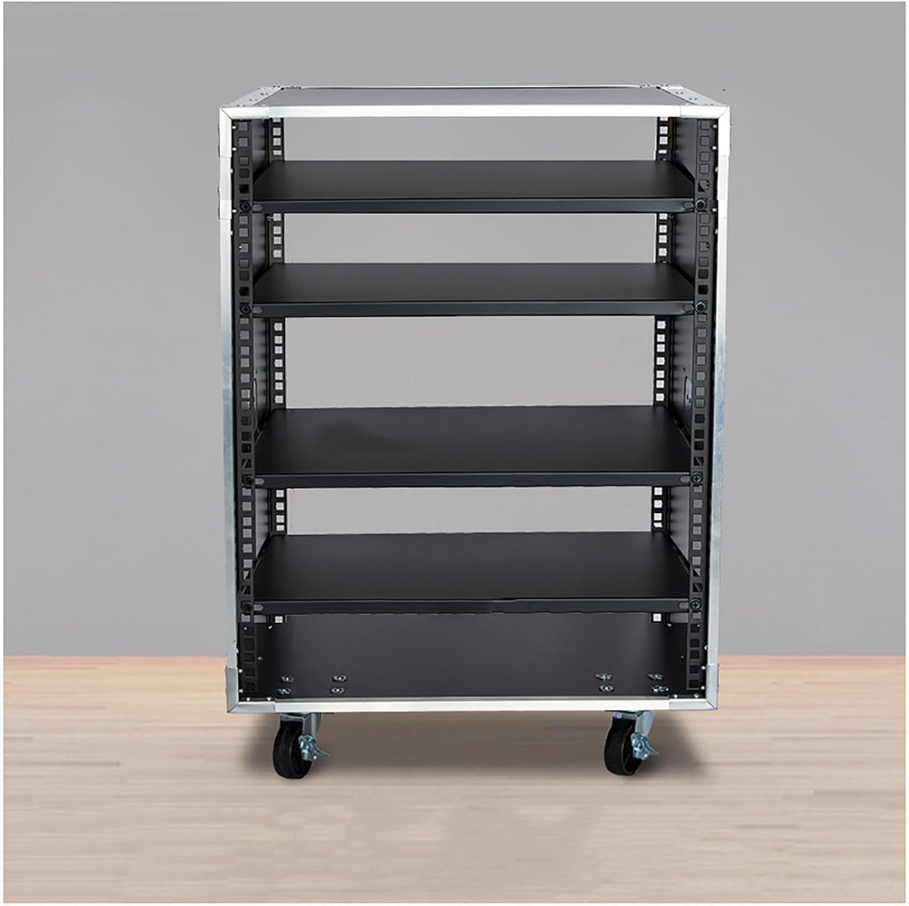 Portable Network Rack，Open Frame Rack，for Servers & AV Gear，with Caster Built-in Handle Network Rack， Rolling Network Rack（16U -87x52.5cm） (Size : 16U-4TIER-87X52.5CM)