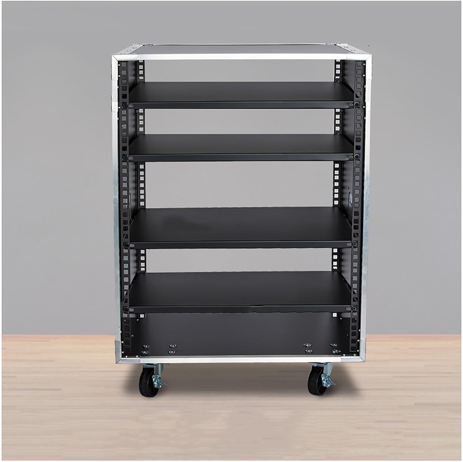 Portable Network Rack，Open Frame Rack，for Servers & AV Gear，with Caster Built-in Handle Network Rack， Rolling Network Rack（16U -87x52.5cm） (Size : 16U-4TIER-87X52.5CM)