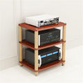 3-Tier Walnut Audio Rack Tower - AV Media Stand & Entertainment Cabinet for Stereo/Audio/Video Components - Stylish Display Stand for Home Theater Setup