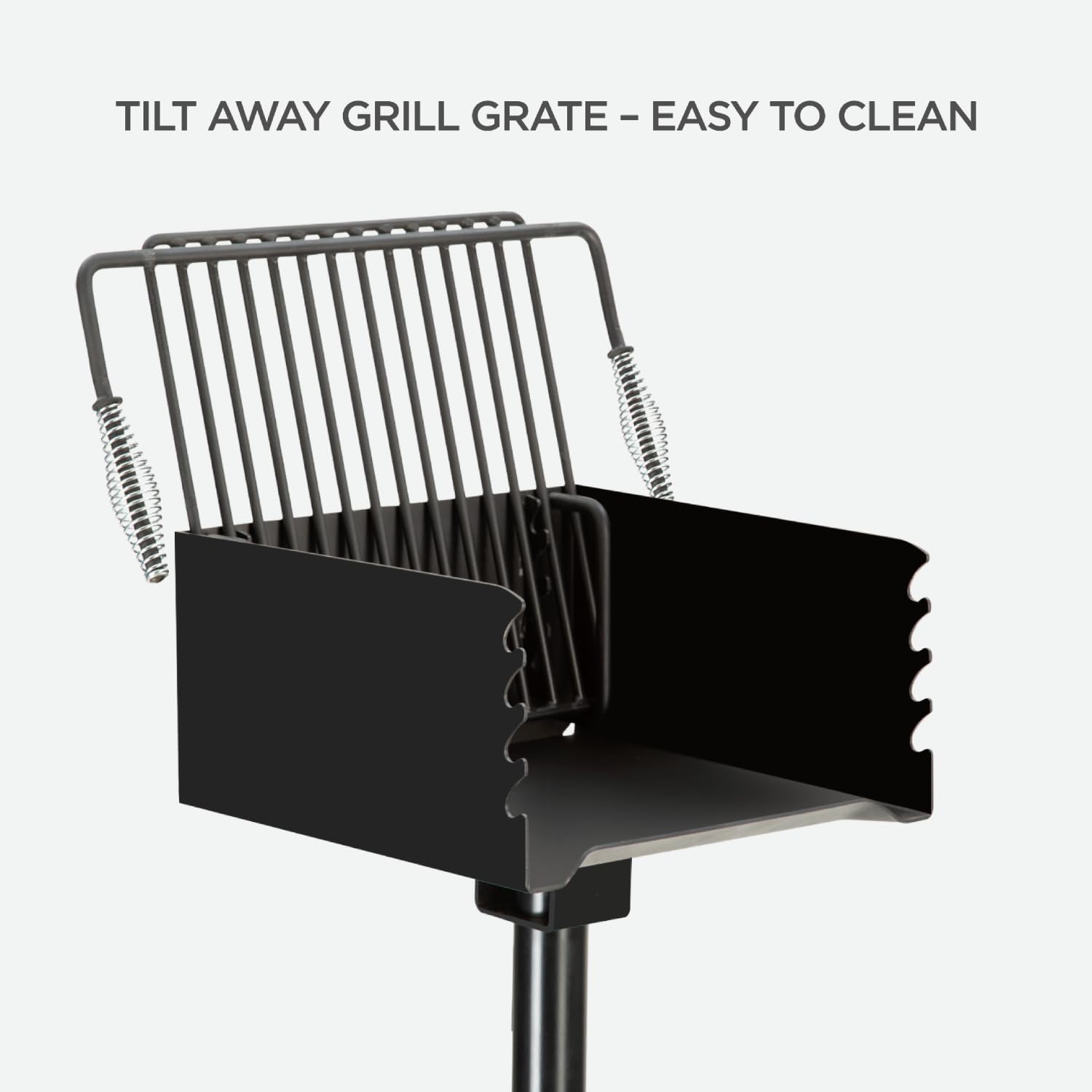Park Grill Park Style Charcoal Grill In Ground Heavy Duty for Commercial and Outdoor Cooking Rustproof and 360 Degree Swivel 16x16 Inch