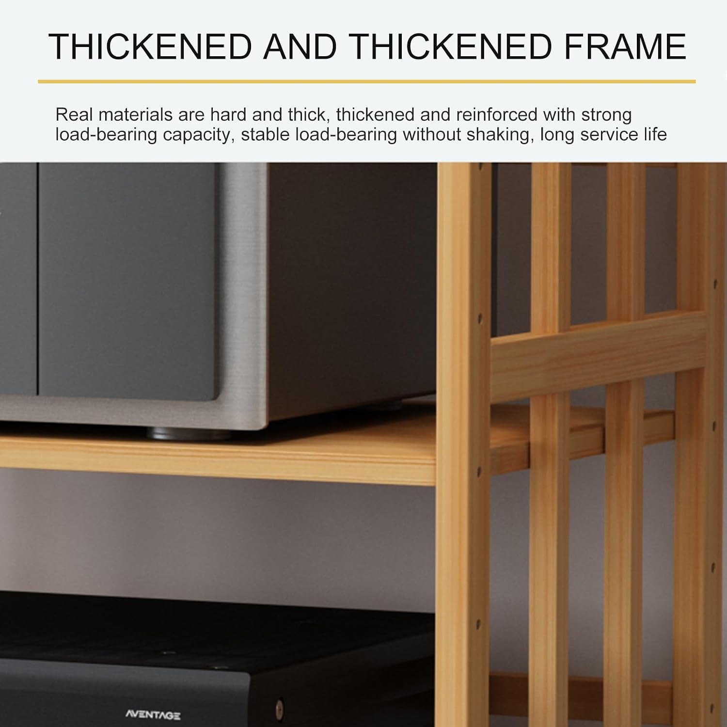 Height-Adjustable Modern AV Stand - Multi-Function Floor-Standing Audio Rack, Wooden Shelves TV Cabinet, Corner Storage for Stereo Components & Media Equipment