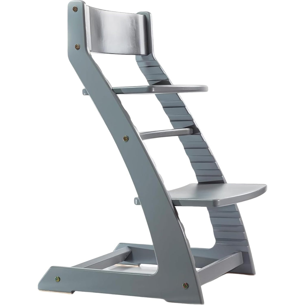 FORNEL Grey Wooden High Chair for Toddlers | The Grow-with-Me Adjustable Chair for Modern Farmhouse & Scandinavian Kitchens | Premium European Style Convertible Seat