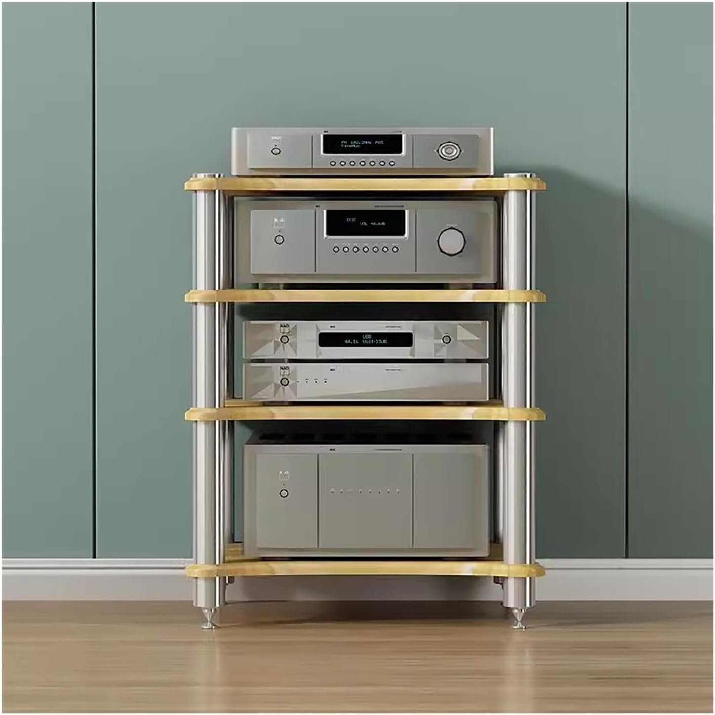 Stereo Stands for Small Spaces, Audio Component Rack Tower Media Stereo Stand Equipment Shelf, Studio/Living Room/Home Theater Receiver Stand(60x48x85cm(24x20x33in))