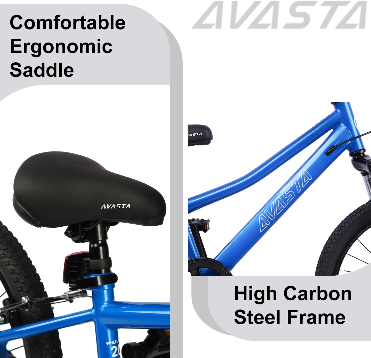 AVASTA Govet 20'' Kids Mountain Bike for 6-12 Years Old Boys Girls with Suspension Fork, 6 Speeds Drivetrain, Multiple Colors