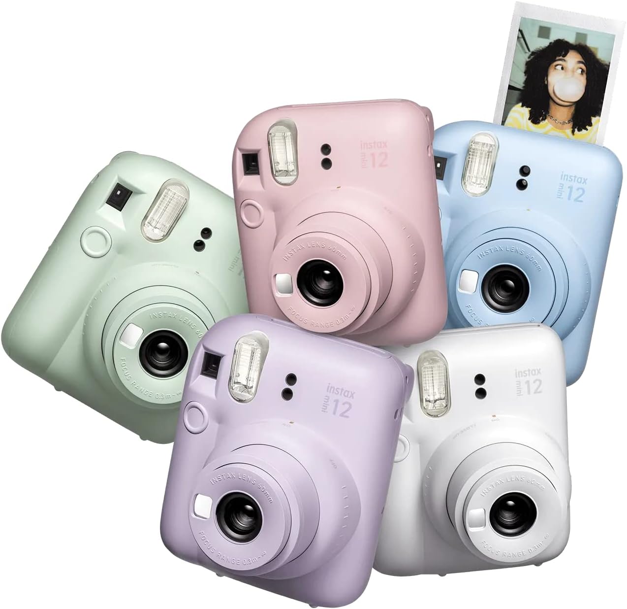 Fujifilm Instax Mini 12 Instant Camera Blossom Pink + Fuji Film Value Pack (40 Sheets) + Shutter Accessories Bundle, Incl. Compatible Carrying Case, Quicksand Beads Photo Album 64 Pockets