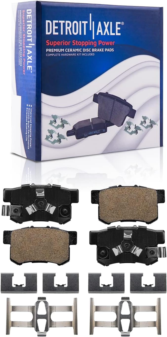 Detroit Axle - Brake Kit for 2012-2016 Honda CR-V, Disc Brake Rotors Ceramic Brakes Pads Front and Rear 2013 2014 2015 Replacement