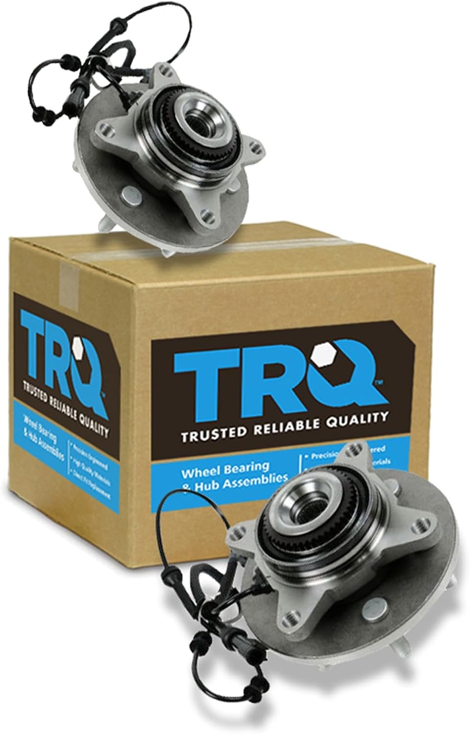 TRQ Front Wheel Bearing and Hub Assembly Set 2 Piece Compatible with 2004 Ford F-150 4 Wheel Drive 6 Lug Wheels 2005 F-150 4 Wheel Drive to 11/28/04 Production Date 6 Lug Wheels