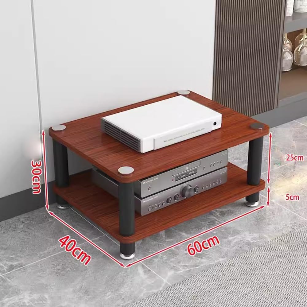 Media Storage Cabinet Rack Audio Tower, Modern Audio-Video Media Stand, 1/2/3/4-Tier Media Cabinet, Wood Stereo Cabinet(Red,2 Tier)