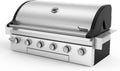 Brand-Man Propane Gas Grill, 40-Inch 6-Burner Built-In Head BBQ Island Outdoor Kitchen, Natural Gas Convertible, Heavy Duty 304 Stainless Steel, 60,000BTUs