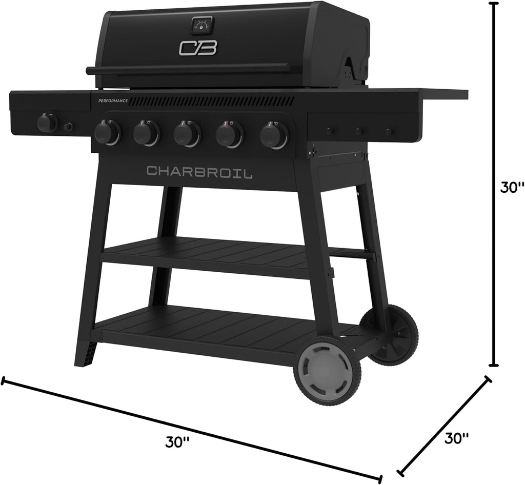 Charbroil® Performance Series™ 5-Burner Gas Grill Cart with Side Burner, Black - 463254125