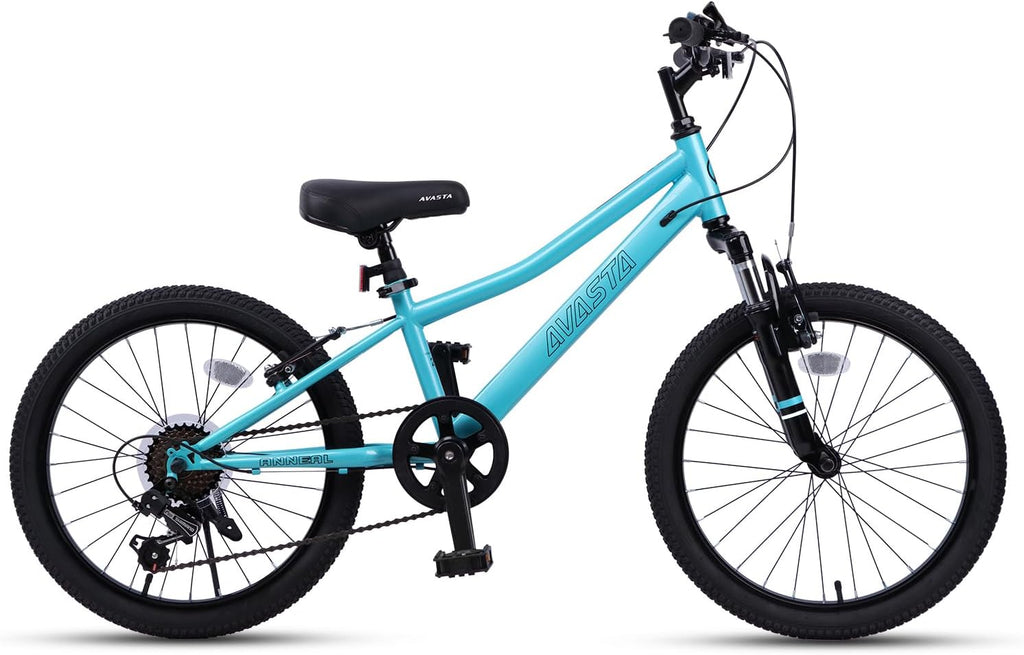 AVASTA Govet 20'' Kids Mountain Bike for 6-12 Years Old Boys Girls with Suspension Fork, 6 Speeds Drivetrain, Multiple Colors