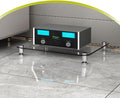 4 Tier HiFi Rack Tempered Glass AV Component Stand Open Media Storage Cabinet for Stereo Equipment Durable & Stylish Audio Shelf Perfect for Home Theater Systems