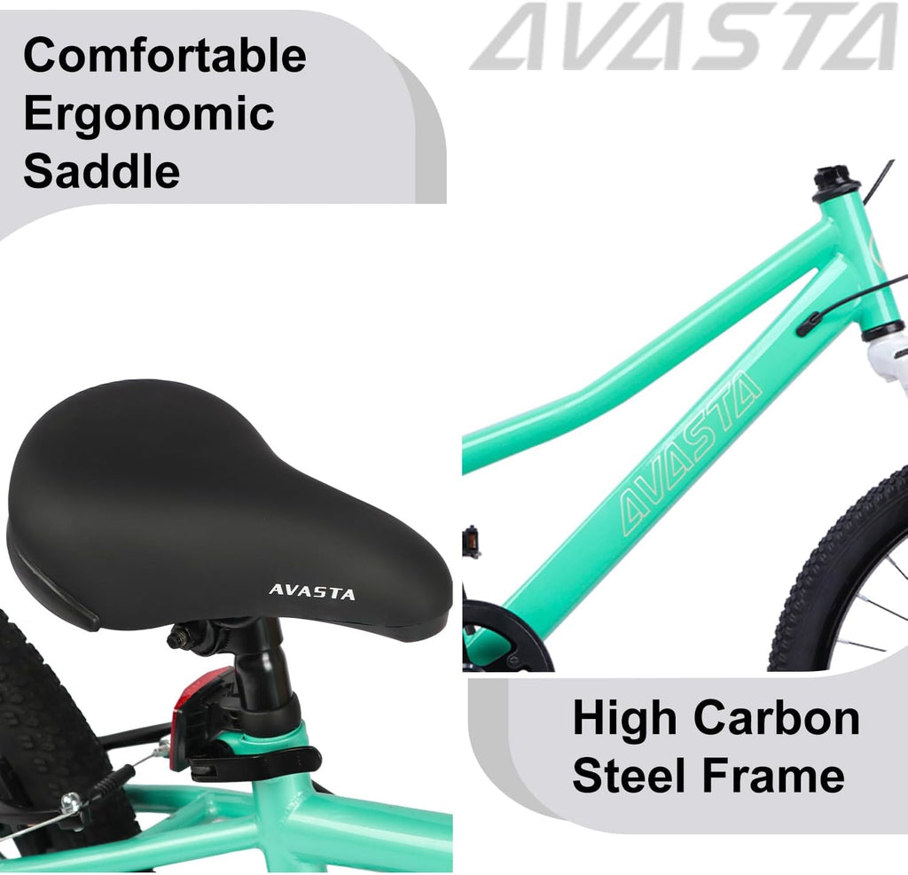 AVASTA Govet 20'' Kids Mountain Bike for 6-12 Years Old Boys Girls with Suspension Fork, 6 Speeds Drivetrain, Multiple Colors