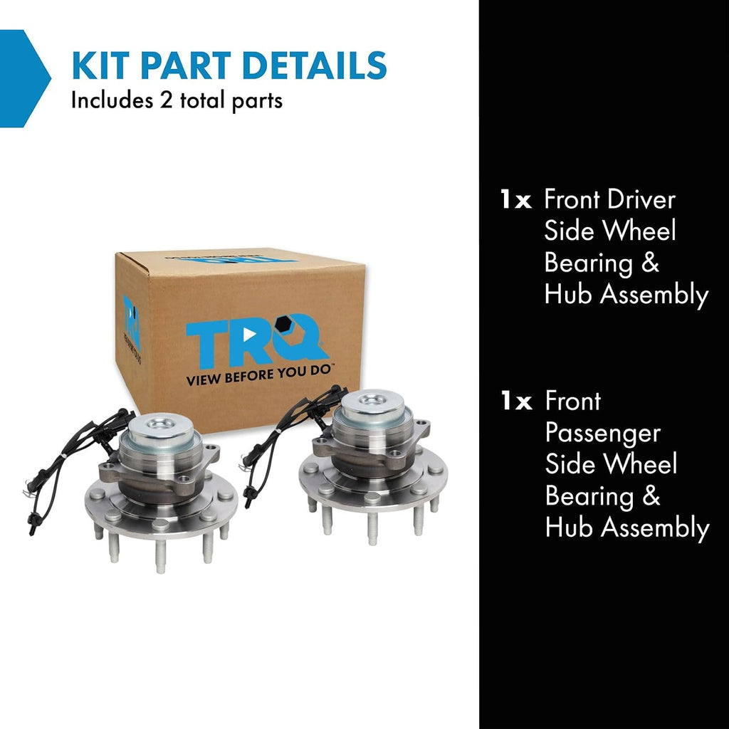 TRQ Front Left and Right Wheel Bearing and Hub Assembly Set 2 Piece Compatible with 18-21 Chevrolet Express 2500 18-21 Express 3500 18-21 GMC Savana 2500 18-21 Savana 3500 2021 Savana 4500
