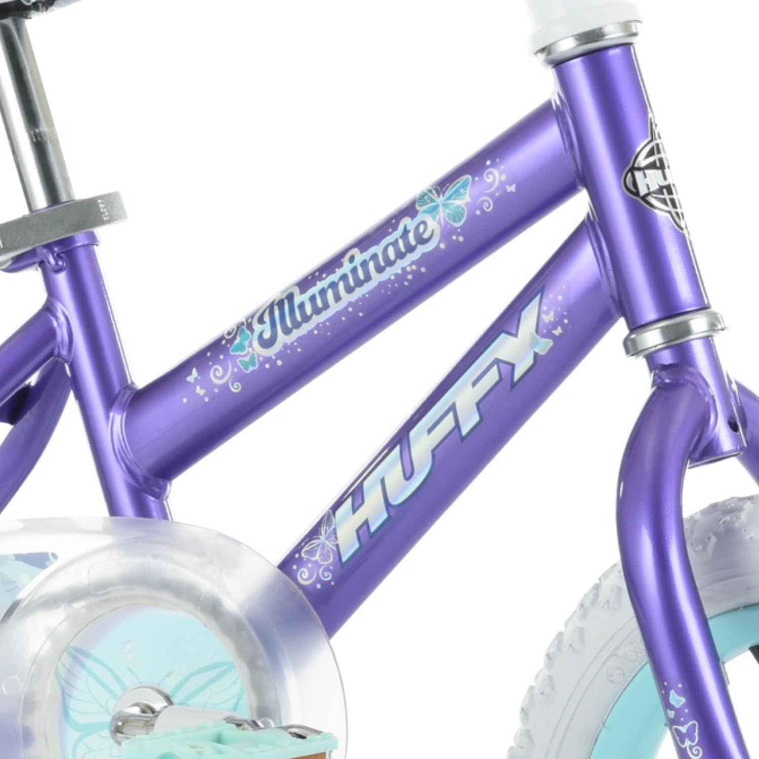 Huffy Illuminate Bike for Girls, 12/16/20 Inch Size Options, Ages 3+ Years Old, Removable Training Wheels (12' and 16' Only), Multiple Color Options, Easy Assembly, Adjustable Seat, Durable