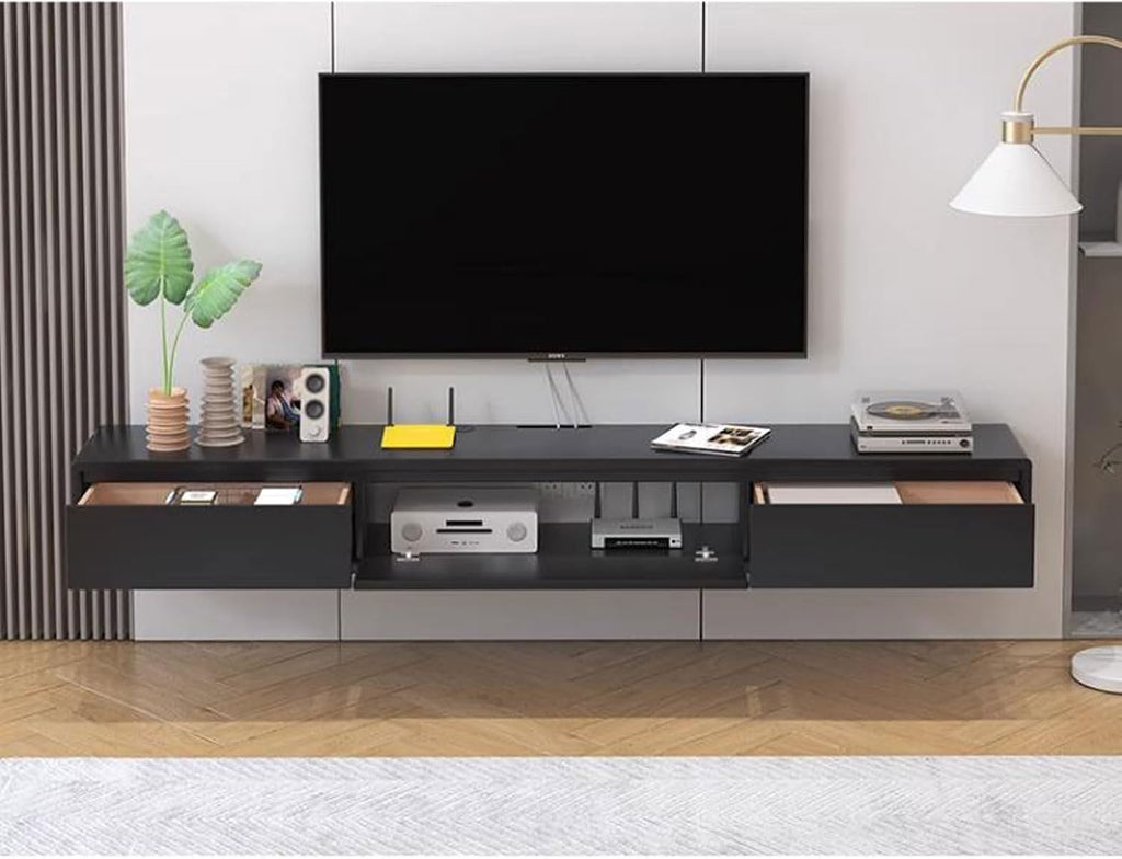 Wall Shelf Wall Mounted TV Cabinet Floating Shelf TV Console Audio-Visual Equipment Shelves Office Storage Cabinet Book Shelf Gaming Shelf TV Stands Entertainment Center Hanging Cabinets Black