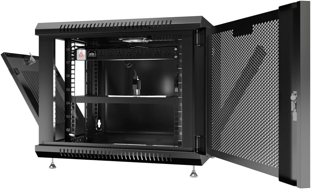 Sysracks 9U Server Rack Cabinet Enclosure | Locking Vented Doors | Network Equipment Rack for Data Centers, IT Rooms, Audio/Video Gear, and Home Offices | for Servers, Routers, Patch Panels