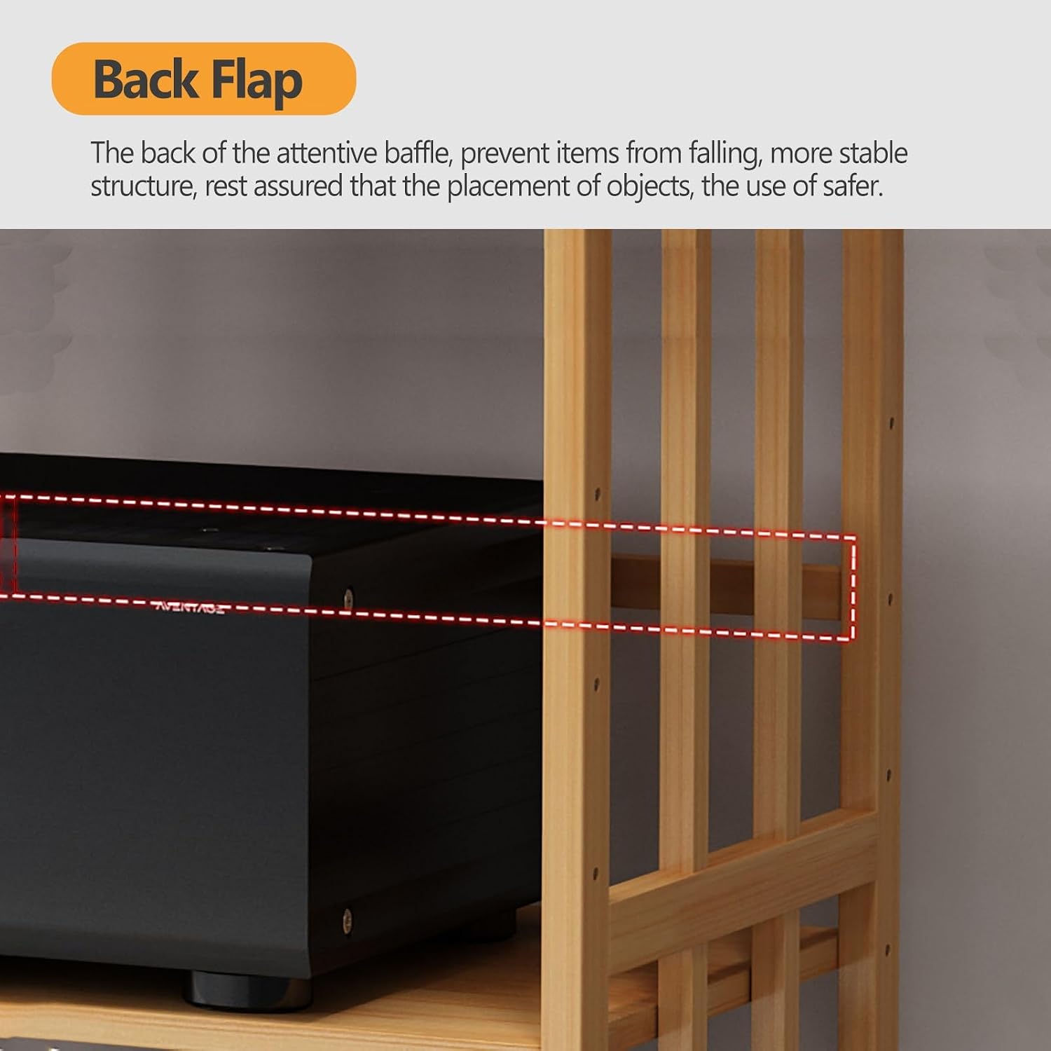 Adjustable Large Capacity HiFi Audio Rack Media Cabinet with 2/3/4/5 Shelves, Heavy Duty Stereo Stand for Home Theater, Easy Assembly AV Furniture, 53cm Tall, W-55CM