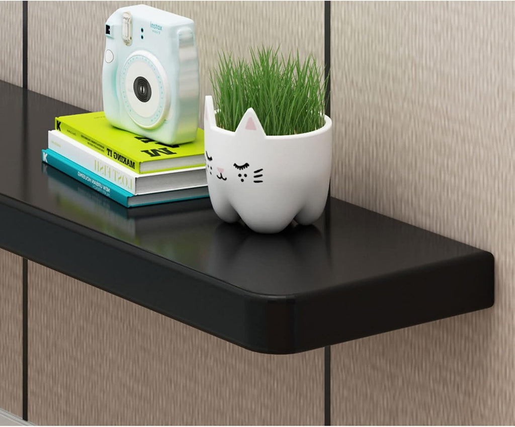 Wall Shelf Wall mounted TV Cabinet Floating Shelf TV Console Audio-visual Equipment Shelves Office Storage Shelf Book Shelf Gaming Shelf TV Stands Wall Unit Decor TV Board Ledge Display Shelf Black