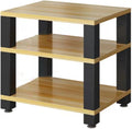Heavy Duty Audio Rack for Stereo Components, Movable AV Media Stand, Record Player Storage Tower, Entertainment Center Furniture (Light Walnut, 60x48x58cm)
